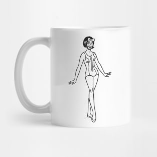 Swimsuit parade - Vintage girl with short hair and bow. Mug